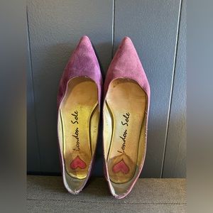 London Sole Gold Leather Ballet Flats
